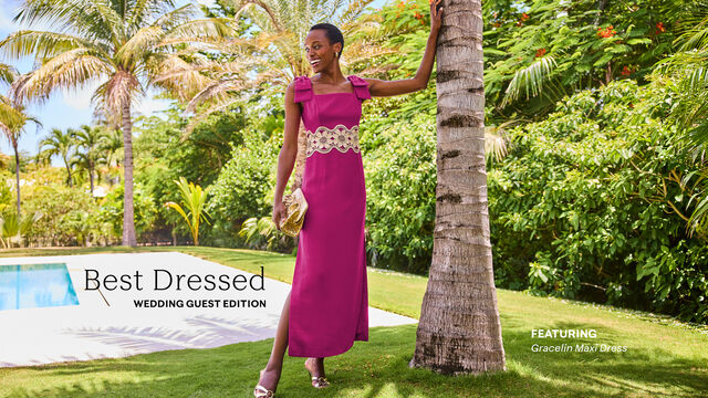model in pink dress
